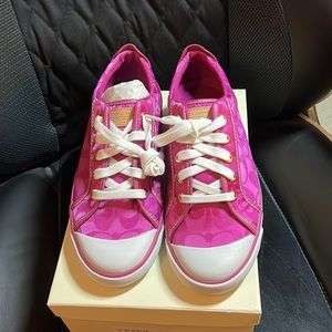 NWT Coach Monogram Poppy Barrett Signature C Sneakers A1101 Size 10 in Berry